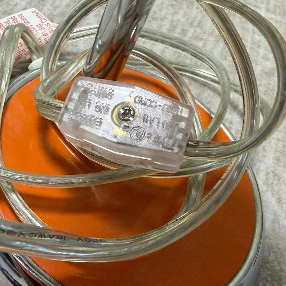 Vintage Orange Gooseneck Desk Lamp Retro Chrome Accent Adjustable Task Light
